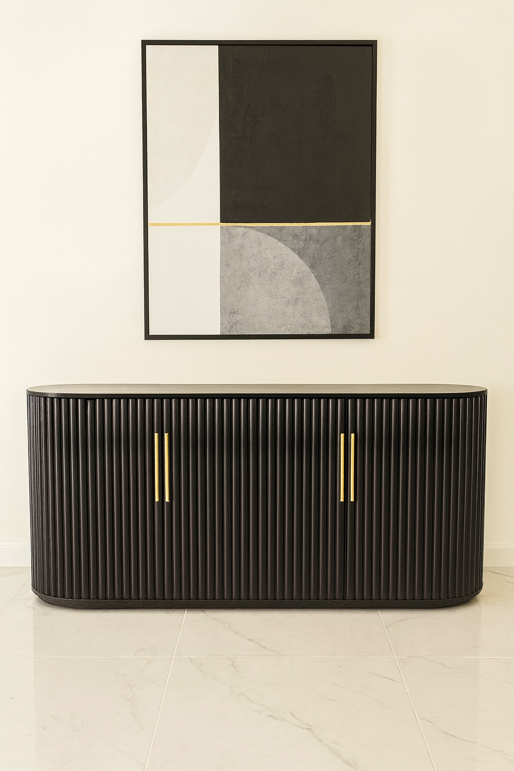 Form & Function – Ribbed Wooden Storage Sideboard