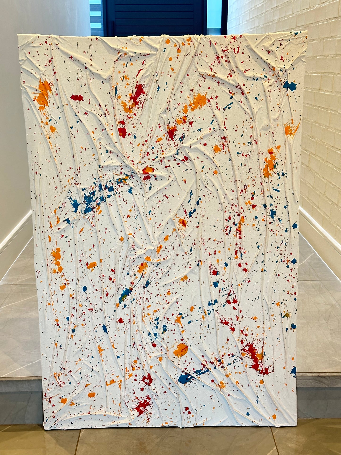 Textured Artwork with multicolour paint splash