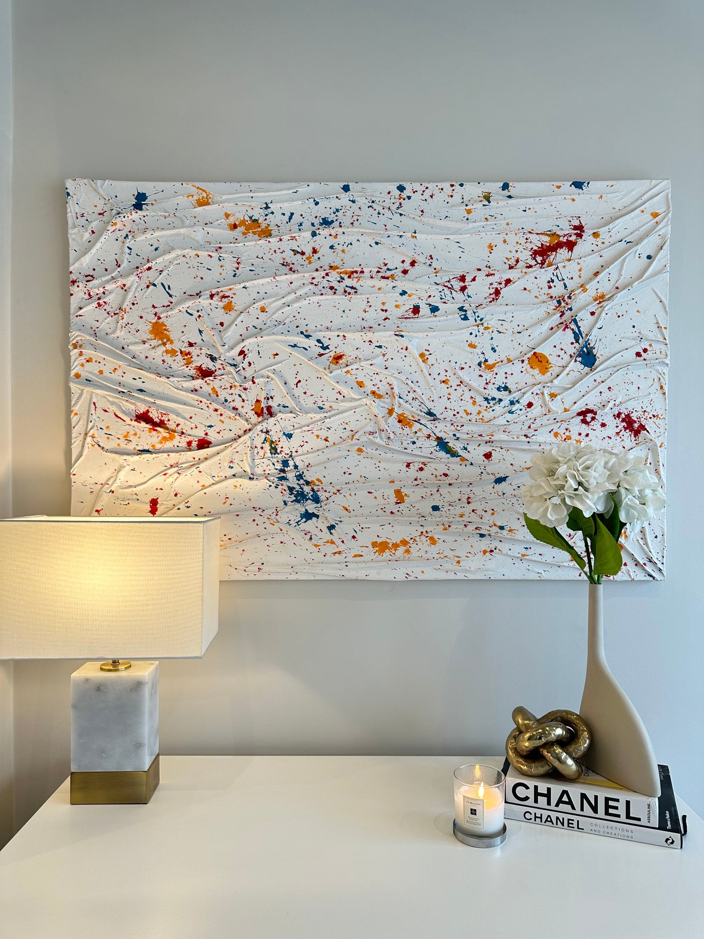 Textured Artwork with multicolour paint splash