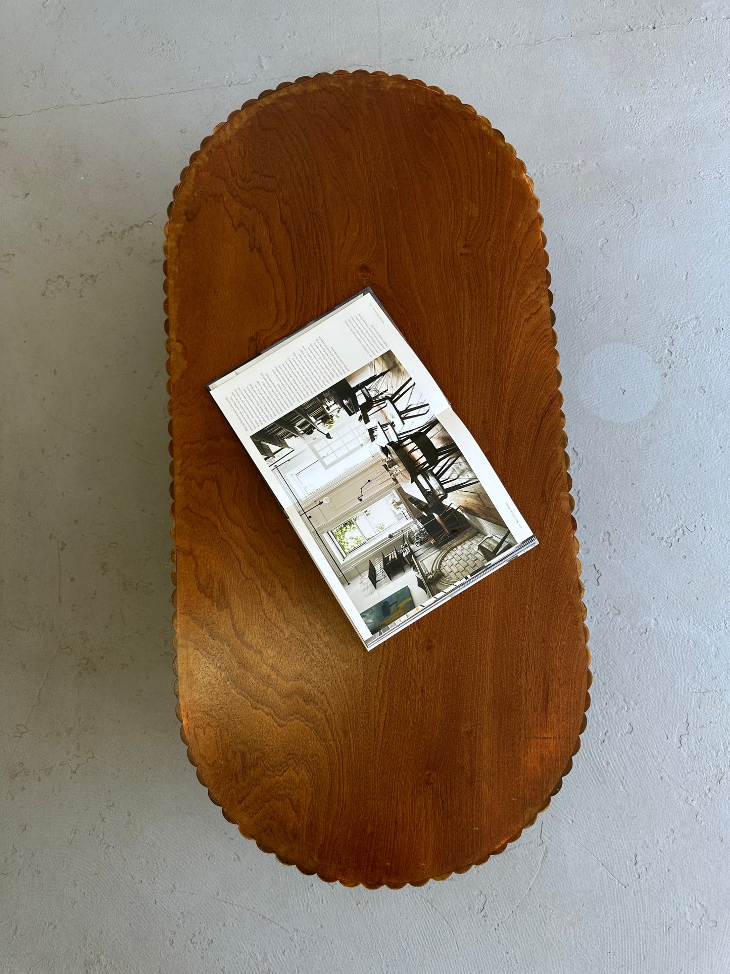 The Ribbed Edge – Handcrafted Natural Wood Coffee Table