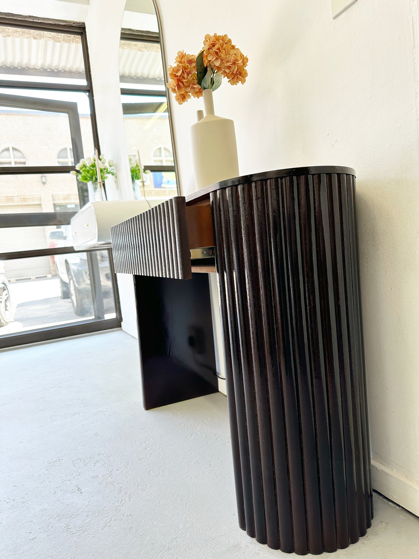 Artisan Ridge - Ribbed Handcrafted Console Table